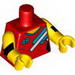 Torso V-Neck Female with 3 Blue and White Stripes and Blue '49' Print / Yellow Arms with Elbow Pads / Yellow Hands