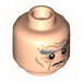 Minifig Head Dual Sided LotR Bushy Gray Eyebrows, Wrinkles, Calm / Battle Rage Print [Oin] [Hollow Stud]