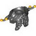 Minifig Beard, Braided with Hair in Back and Four Gray and Yellow Ends Print