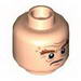 Minifig Head Dual Sided LotR Bushy Brown Eyebrows, Wrinkles, Scowling / Battle Rage Print [Gloin] [Hollow Stud]