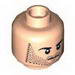 Minifig Head Dual Sided LotR Beard Stubble, Calm / Battle Rage Print [Hollow Stud]