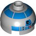 Brick Round 2 x 2 Dome Top with Blue Print (R2-D2)