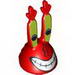 Minifig Head Modified Mr. Krabs with Large Grin