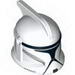 Minifig Helmet Clone Trooper with Holes, Gray Markings and Black Visor Print