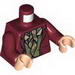 Torso Jacket with Buttons, Olive Vest and Ascot Tie Print / Dark Red Arms / Light Flesh Hands