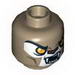 Minifig Head Dual Sided Lion with Orange Eyes, Fangs, Red Scar, Closed Mouth / Open Mouth Print [Longtooth] [Hollow Stud]