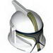 Minifig Helmet SW Clone Trooper with Holes, Olive Green Markings and Silver Visor Print (Clone Trooper Sergeant)