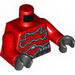 Torso Red Ninjago Armour and Silver Belt Print / Red Arms / Black Hands