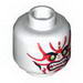 Minifig Head Green Eyes and Red Face Markings Print [Hollow Stud]