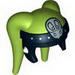 Minifig Headdress SW Twi'lek with Black and Flat Silver Oola Print