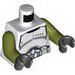 Torso SW Armor Clone Trooper Sergeant Black Belt and Four Olive Green Stars Print / Olive Green Arms / Black Hands