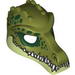 Minifig Mask Crocodile with Teeth and Dark Green Spots Print