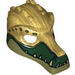 Minifig Mask Chima Crocodile with Gold Teeth and Black Diamonds Print