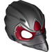 Minifig Headgear Mask Bird [Raven] with Silver Beak and Red Markings Print