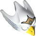 Minifig Headgear Mask - Eagle with Yellow Beak, Gold Headdress and Blue Feathers Print