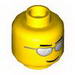 Набор LEGO Minifig Head Glasses with Silver Sunglasses, Eyebrows and Thin Grin Print [Hollow Stud], Желтый