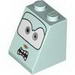 Slope 65 2 x 2 x 2 with Bottom Tube with Light Gray Eyes and Angry Mouth with Teeth Print