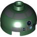 Brick Round 2 x 2 Dome Top with Pearl Dark Gray Print (R4-P44)