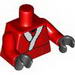 Torso Santa Jacket with Belt and Candy Cane Print (Santa Darth Maul) / Red Arms / Black Hands