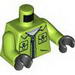 Torso Batman Jacket with Pockets and Zipper, Joker Logo on Back Print / Lime Arms / Black Hands