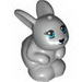 Bunny Rabbit Sitting with Blue Eyes, Black Nose and Mouth and White Beard Print