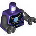 Torso Ninjago Snake with Light Blue Gem and Black and Gold Scales Print (Pythor) / Black Arms / Black Hands