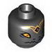 Minifig Head Dual Sided Alien Chima Raven with Beak and Gold Crown, Wide Eyes / Narrow Eyes Print (Rawzom) [Hollow Stud]