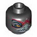 Minifig Head Dual Sided Raven with Silver Beak and Red Mask, Wide Eyes / Narrow Eyes Print [Razar] [Hollow Stud]
