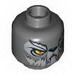 Набор LEGO Minifig Head Dual Sided Alien Chima Wolf with Yellow Eyes, Fur, Eyebrows, Fangs, Closed Mouth / Open Mouth Print (Wakz) [Blocked Open Stud], Темный сине-серый