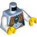 Torso Chima - Gold Scaled Armour and Blue Chi Jewel Print / White Arms / Yellow Hands