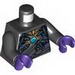 Torso Chima Raven Armour with Chi Orb Print / Black Arms / Dark Purple Hands