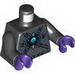 Torso Raven Armour with Dark Bluish Gray Belts and Chi Orb Print / Black Arms / Dark Purple Hands