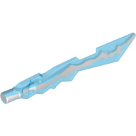 Minifig Ice Sword with Jagged Edges and Marbled White Pattern