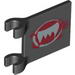 Flag 2 x 2 Square with Silver Fangs and Dark Red Print [70004]