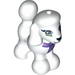 Dog Poodle with Purple Bow, Blue Eyes, Black Nose and Mouth Print