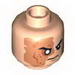Minifig Head Male Right Eye Scarred Area and No Pupil, Angry Print (Schredder) [Hollow Stud]