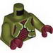 Torso Galaxy Squad Mosquitoid with Dark Red, Yellowish Green and Black Exoskeleton Print / Olive Green Arms / Dark Red Hands