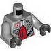Torso Galaxy Squad Robot with Red and Plack Plates, Radiator Print on Back / Light Bluish Gray Arms / Black Hands