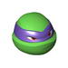 Minifig Head Modified Ninja Turtle with Dark Purple Mask and Frown Print (Donatello)