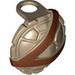 Minifig Turtle Shell with Dark Brown Horizontal and Diagonal Belt Print