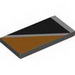 Tile  2 x  4 with Orange Triangle at Upper Left of Diagonal White Line Print