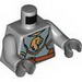 Набор LEGO Torso Castle Kingdoms Armor Breastplate with Gold Lion Head, Belt Front and Back Print / Lt Bluish Gray Arms / Dk Bluish Gray Hands, Светлый сине-серый