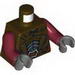 Torso LotR Leather Armour with Buckle Print / Dark Red Arms / Dark Bluish Gray Hands