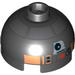 Набор LEGO Brick Round 2 x 2 Dome Top with Silver and Copper Print (R2-Q5), Черный
