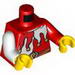 Набор LEGO Torso Castle Kingdoms Red and White Jester's Collar, Lion head on Buckle Print / Red Arm Left / White Arm Right / Yellow Hands, Красный