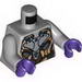 Torso Alien with Gold, Dark Brown and Silver Armor Print / Light Bluish Gray Arms / Dark Purple Hands
