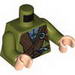 Torso LotR Cloak with Brown Collar and Straps Print (Legolas) / Olive Green Arms / Light Flesh Hands