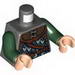 Torso LotR Rohan Soldier Mail Armour with Belt Print  / Dark Green Arms / Light Flesh Hands