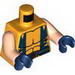 Torso Muscles Outline [Wolverine] with Dark Blue Vest and Belt with Buckle Print / Light Flesh Arms / Dark Blue Hands
