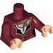 Torso PotC Dress with Gold and Black Trim, White Collar, Gold Medallion Print / Dark Red Arms / Light Flesh Hands
